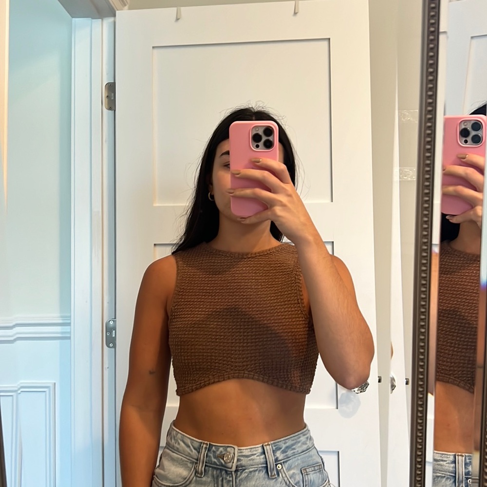 Brown Crop Top